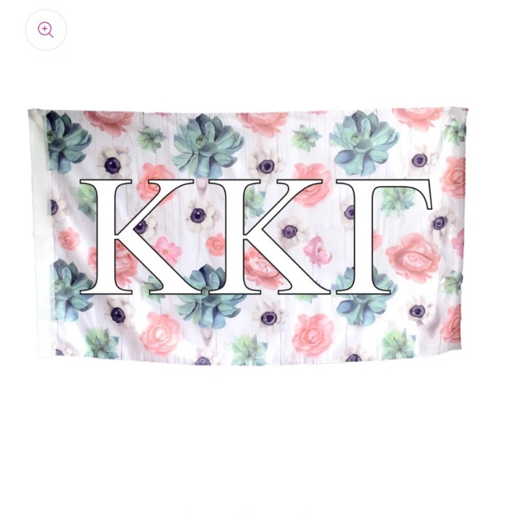 Sorority Shop Kappa Kappa Gamma Succulent Floral Flag Dorm Decor Women OS Pink